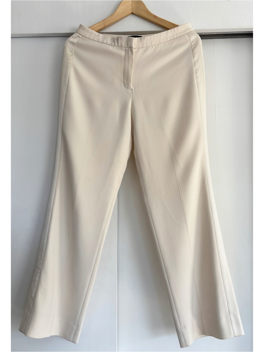 Theory Tuxedo Straight Leg Ankle Pants Rice Ivory Size 2
